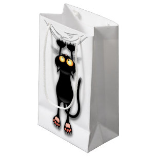 Fun Black Cat Falling Down Custom Gift Bag