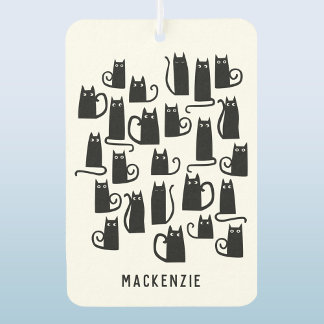Fun Black Cat Personalised Car Air Freshener