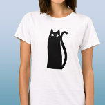 Fun Black Cat T-Shirt<br><div class="desc">A fun,  whimsical and lucky black cat,  perfect for animal lovers. Original art by Nic Squirrell.</div>