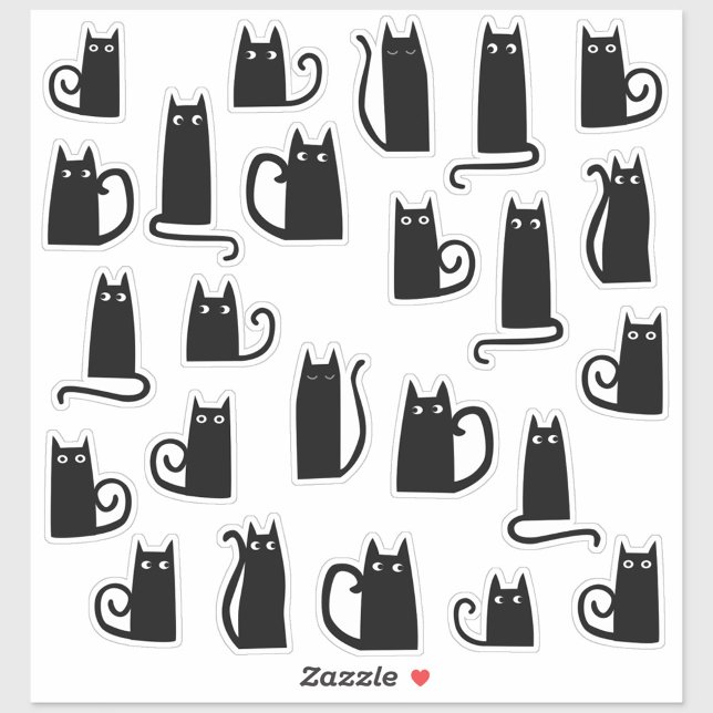 Fun Black Cats (Fun black cat die cut stickers for animal and pet lovers)