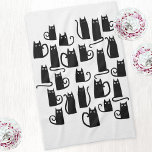 Fun Black Cats Tea Towel<br><div class="desc">Fun and lucky little black cats. Original art by Nic Squirrell.</div>