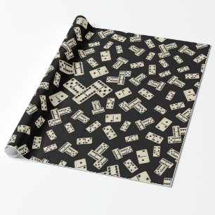 Fun black domino pattern wrapping paper