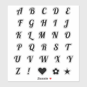 Fun Black Font Alphabet Initial Monogram Letters