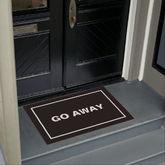 Fun Black Frame Go Away Introvert Sarcastic Doormat
