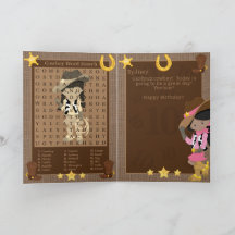 Fun Black Girls Cowboy Word Search Happy Birthday