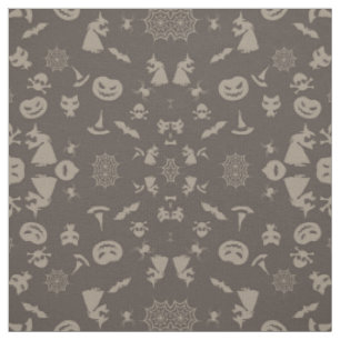 Fun Black & Grey Halloween Design Fabric