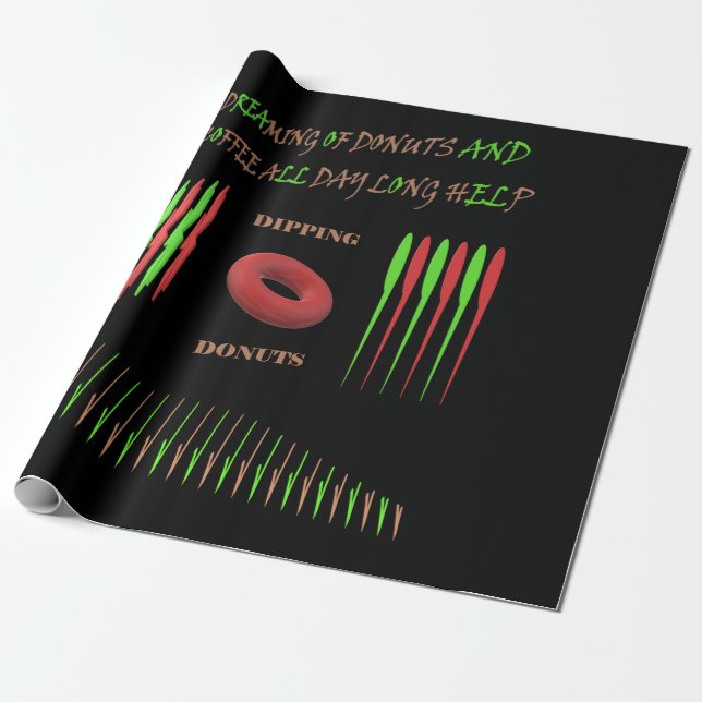 Fun black Haloween gift with text Wrapping Paper (Unrolled)