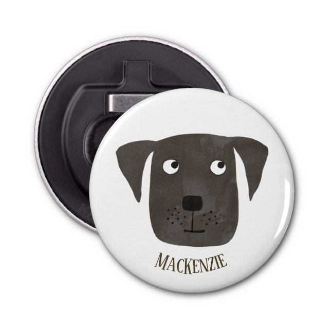 Fun Black Labrador Retriever Dog Personalised Bottle Opener (Front)