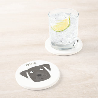 Fun Black Labrador Retriever Dog Personalised Coaster