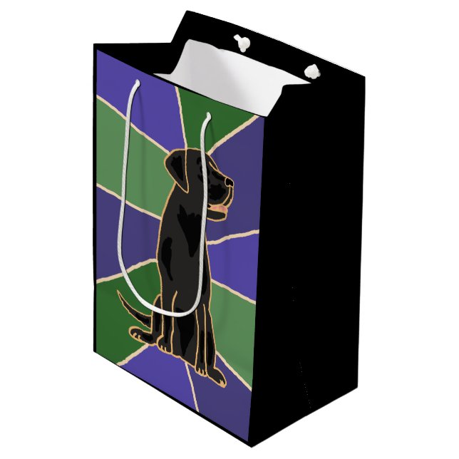 Fun Black Labrador Retriever Gift Bag (Front Angled)