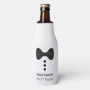 Fun Black Tie Best Man Wedding Favour Bottle Cooler