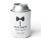 Fun Black Tie Best Man Wedding Foam Can Cooler