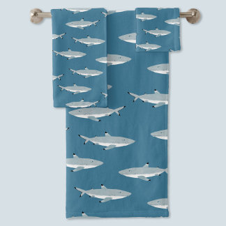 Fun Black Tipped Reef Shark Bath Towel Set