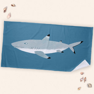 Fun Black Tipped Reef Shark Beach Towel