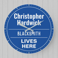 Fun Blacksmith Wall Plaque Style Large Clock