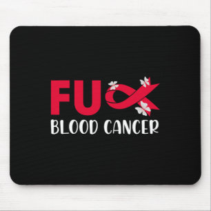 Fun Blood Cancer Awareness Cancer Red Ribbon Tee Mouse Mat