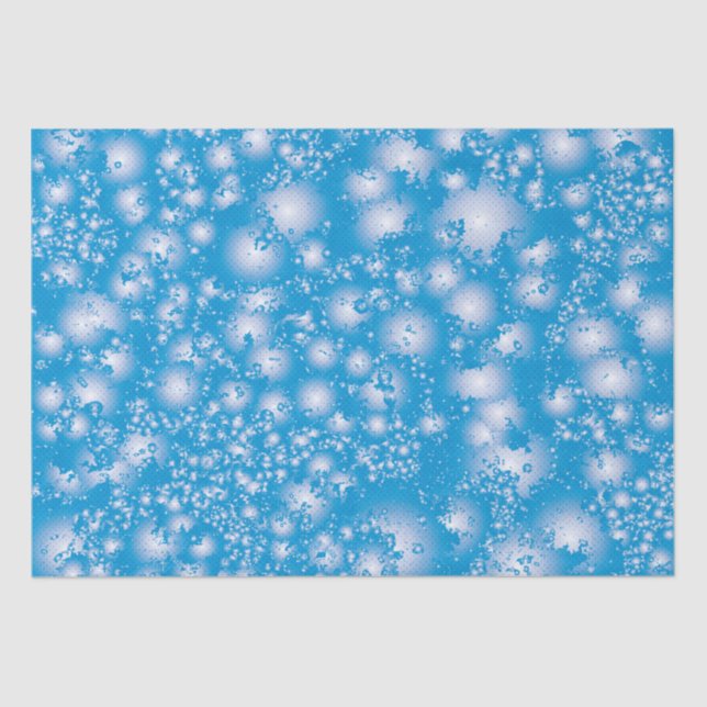 Fun BLUE Abstract Ink Super Splash pattern Tissue Paper (Front)