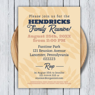 Fun, blue and pastel Family Reunion Save the Date Postcard