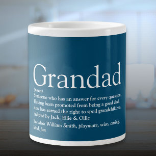 Fun Blue Best Ever Grandpa Grandad Definition Large Coffee Mug