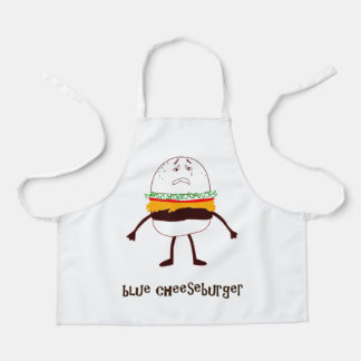 fun blue cheeseburger design! apron