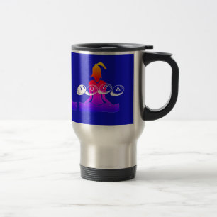 Fun Blue Commuter 'Java Yoga' Travel Mug