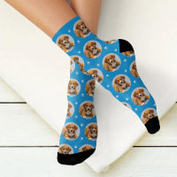 Fun Blue Custom Dog Photo Paw Print