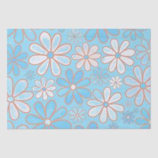 Fun Blue Daises. Tissue Paper