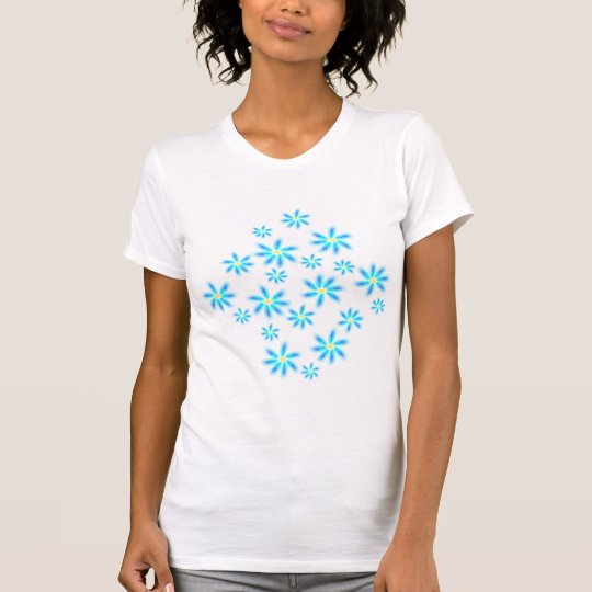 Fun Blue Floral Tee Shirt