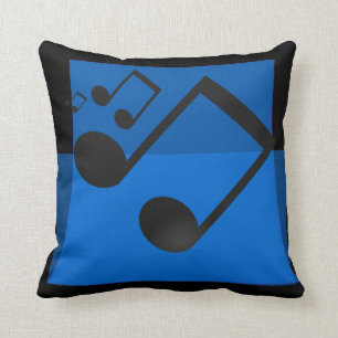 FUN BLUE MUSIC NOTES CUSHION