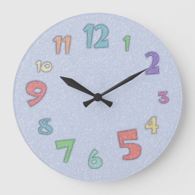 Fun Blue Pastel Large Clock (Front)