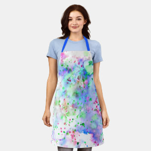 Fun Blue Pink & Green Paint Splatters & Splashes Apron