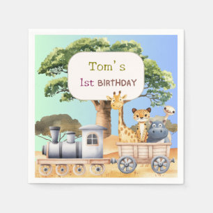 Fun Blue Safari Party Napkin