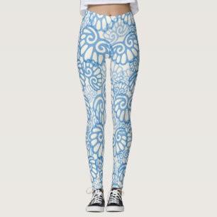 Fun Blue Seashell Leggings