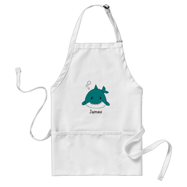 Fun Blue Shark Personalised Standard Apron (Front)