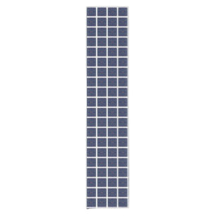 Fun Blue Squares on Blue Geometric Table Runner