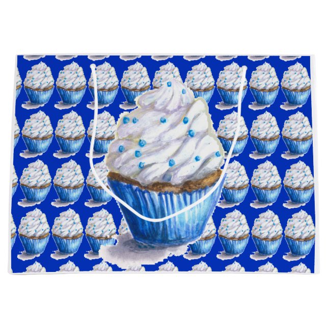 Fun Blue Velvet Cupcake Gift Bag (Front)