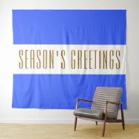 Fun Blue White Stripes Tall SEASON'S GREETINGS