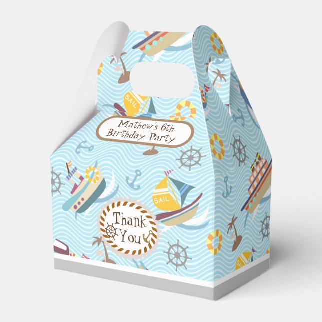 Fun Boats Blue Favour Box (Front Side)