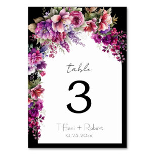 Fun Boho Chic Floral Arch Bridal Shower Table Number