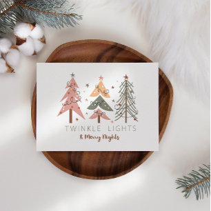 Fun Boho Merry Nights Christmas Card
