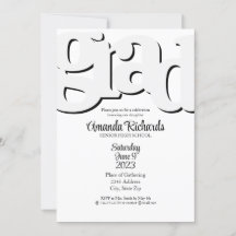 FUN BOLD Graduation Party Invitation