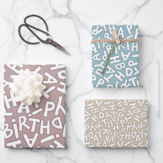 Fun Bold Happy Birthday Celebration Wrapping Paper Sheet
