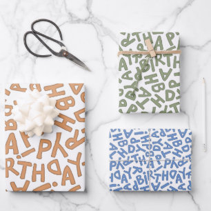 Fun Bold Happy Birthday Celebration Wrapping Paper Sheet