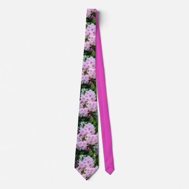 Fun Bold Loud Pink Floral Botanical Mens Tie (Front)