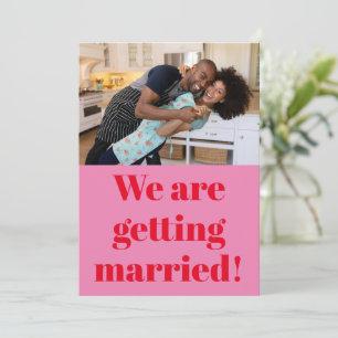 Fun Bold Modern Pink and Red Photo Wedding Save The Date