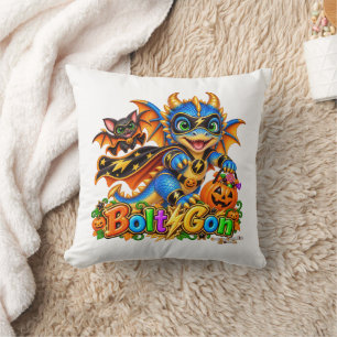 Fun BoltGon Cute Superhero Dragon Halloween Cushion