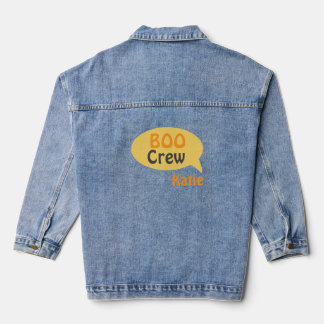 Fun Boo Crew Orange Personalise Kid's Name Denim Jacket