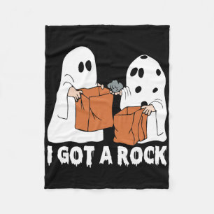 Fun Boo Ghost Scary I Got A Rock Halloween Fleece Blanket