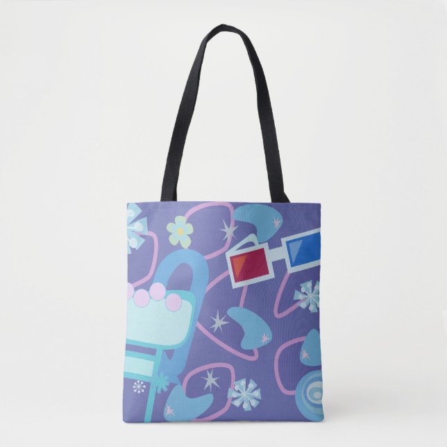 Fun Boomerangs 3-D Glasses Fifties Retro Pattern Tote Bag (Front)