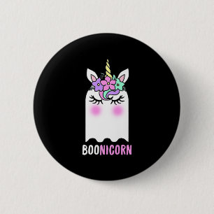 Fun Boonicorn Gift Ghost Unicorn Boo Retro Hallowe 6 Cm Round Badge